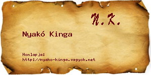 Nyakó Kinga névjegykártya